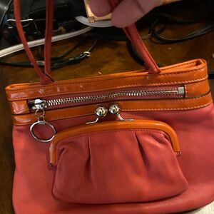 Coach Vibrant Orange and Red Mini Bag